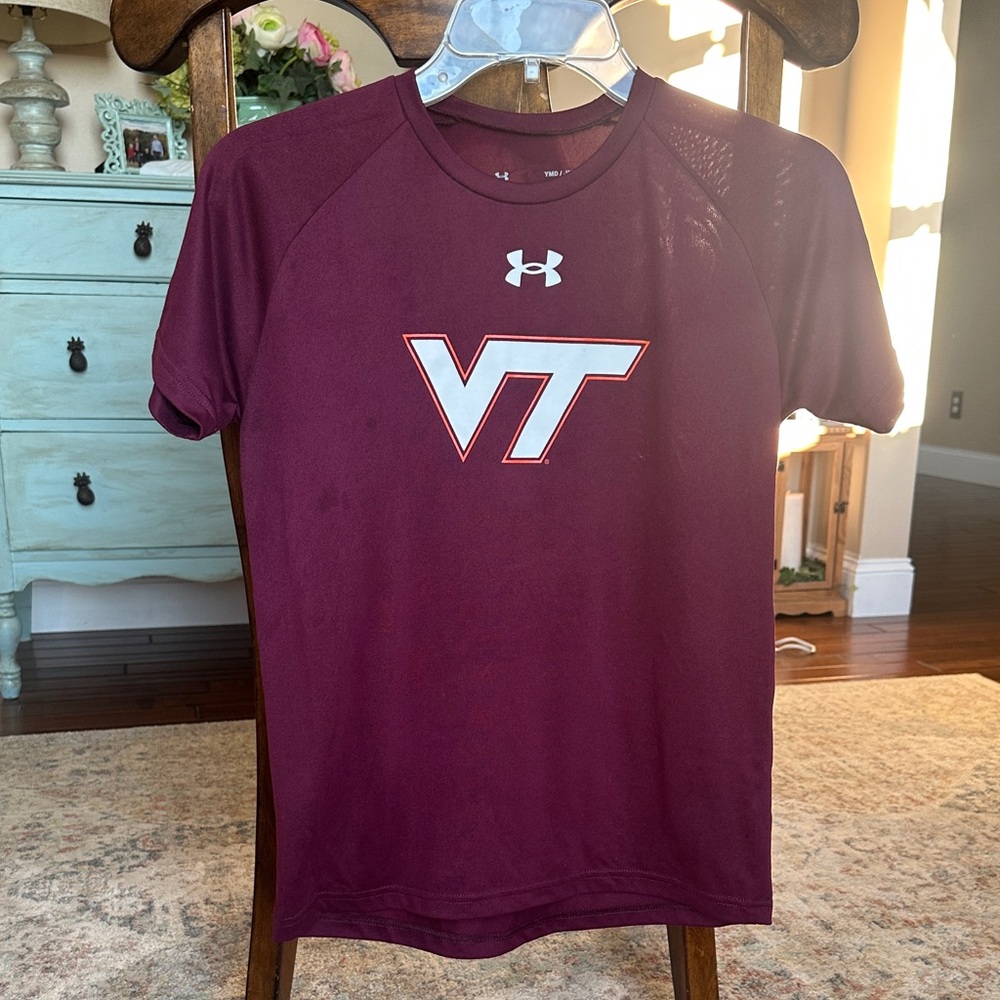 Under Armour Burgundy VT Logo Short Sleeve Tee